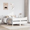 vidaXL Bed Frame with Headboard White 140x190 cm Solid Wood Pine