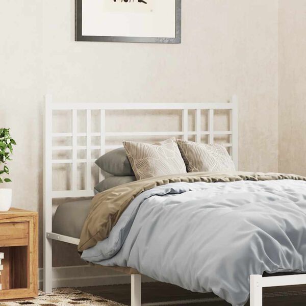 vidaXL Metal Replace Headboard White 100cm