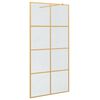 vidaXL Walk-in Shower Wall Gold 100 x 195 cm Tempered Glass