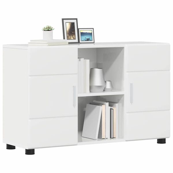 vidaXL Sideboard FLORIN High Gloss White 88.5 x 30.5 x 55.5 cm
