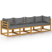 vidaXL 4-Seater Garden Sofa with Cushions Solid Wood Acacia (UK/IE/FI/NO only)