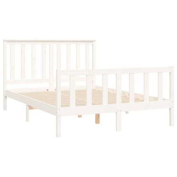 vidaXL Bed Frame without Mattress White 120x200 cm Solid Wood Pine