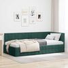 vidaXL Corner Bed Frame Dark Green 90 cm x 200 cm Velvet