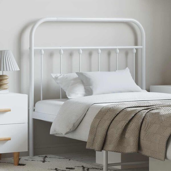 vidaXL Metal Headboard White 100 cm