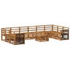 vidaXL Outdoor Sofa Set 11 pcs 10-Seaters Natural Solid Acacia Wood