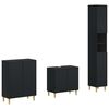 vidaXL 3 Piece Bathroom Cabinet Set ARNHEM Black Engineered Wood