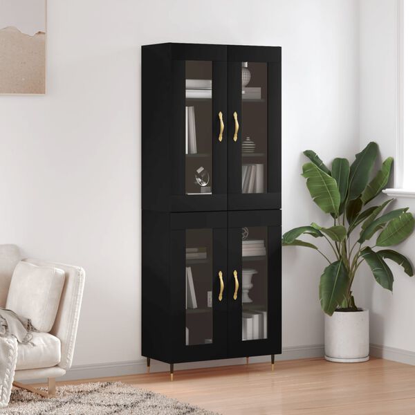 vidaXL Highboard Black 69.5x34x180 cm Engineered Wood