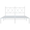 vidaXL Metal Bed Frame without Mattress with Headboard White 140x200cm