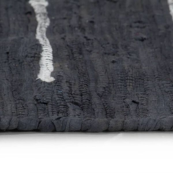 vidaXL Hand-woven Chindi Rug Cotton 120x170 cm Anthracite