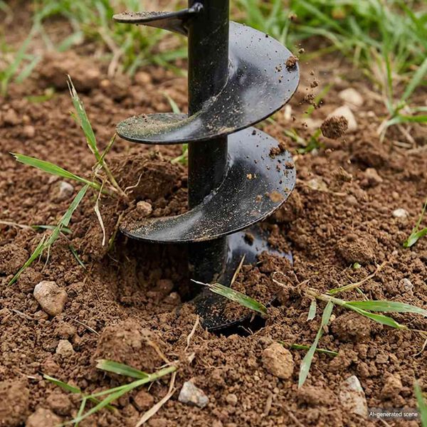 Ground Drill with Handle 200 mm with Extension Tube 13 m Steel