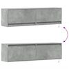 vidaXL TV Wall Cabinet with LED Lights Concrete Grey 140x31x38 cm