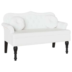 vidaXL Chesterfield Bench White 120.5 x 65 x 75 cm Faux Leather