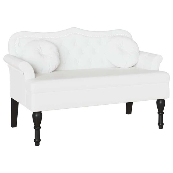 vidaXL Chesterfield Bench White 120.5 x 65 x 75 cm Faux Leather
