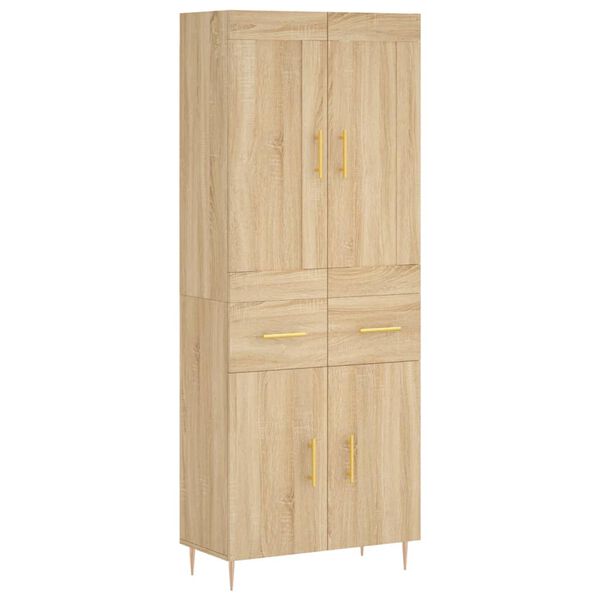 vidaXL Highboard Sonoma Oak 69.5x34x180 cm Engineered Wood