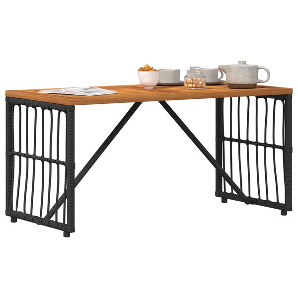 vidaXL Outdoor Table Black 80 x 40 x 40 cm Steel and Poly Rattan