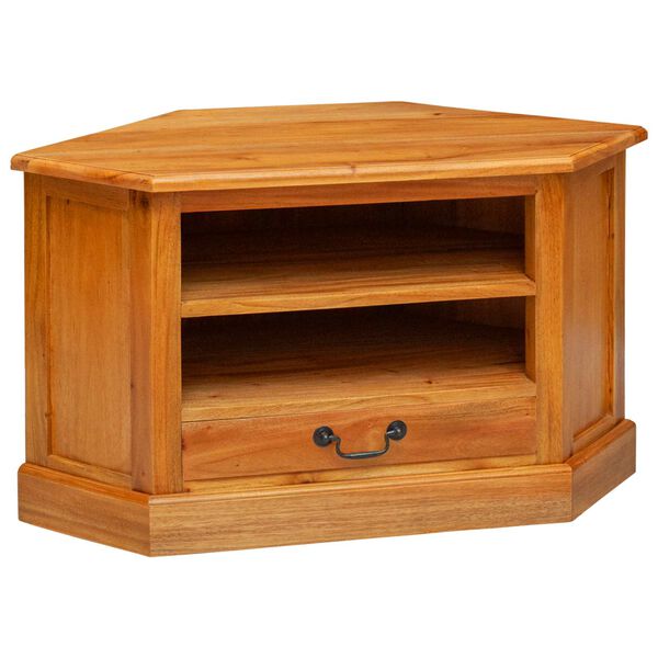 vidaXL CornerTVCabinet Natural 79 x 40 x 46 cm Solid Mahogany Wood