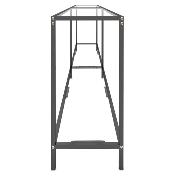 vidaXL Console Table Transparent 220x35x75.5 cm Tempered Glass