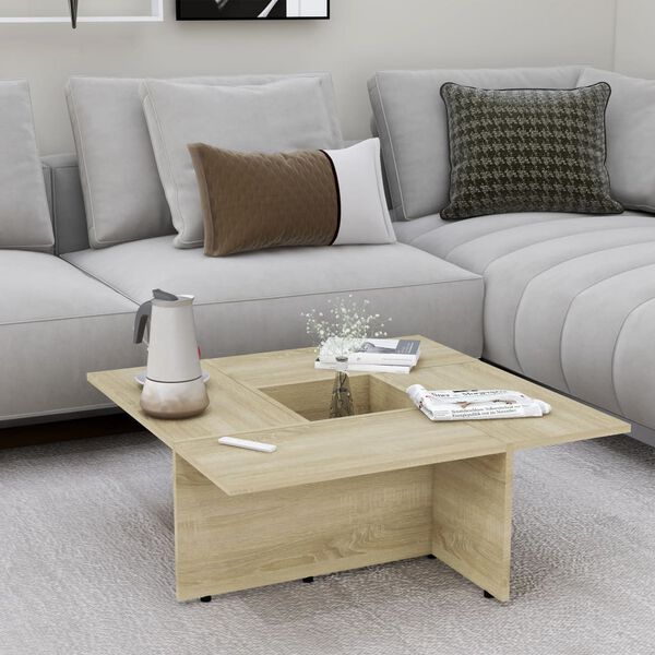 vidaXL Coffee Table Sonoma Oak 79.5x79.5x30 cm Engineered Wood