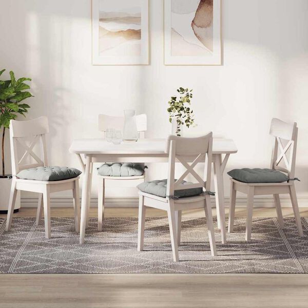 vidaXL Seat Cushions 4 pcs Light Grey 40 x 40 x 6 cm Microfibre