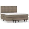 vidaXL Box Spring Bed with Mattress Taupe 160x200 cm Fabric