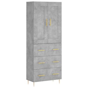 vidaXL Highboard Concrete Grey 69,5x34x180 cm Engineered Wood