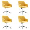vidaXL Swivel Dining Chairs 4 pcs Yellow Fabric