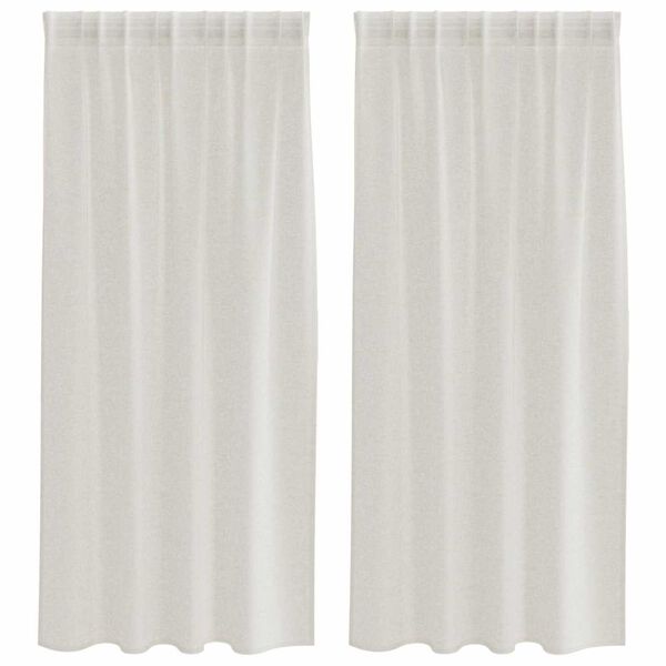 vidaXL Voile Curtain with Curtains 2 pcs Cream 175 x 140 cm Polyester