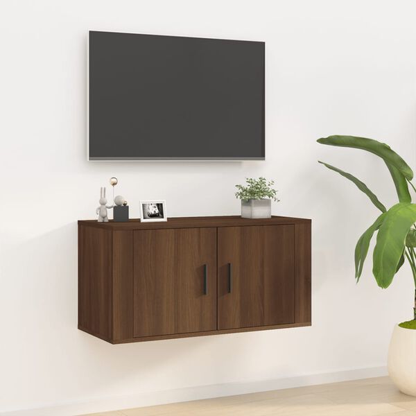 vidaXL Wall Mounted TV Cabinet Brown Oak 80x34.5x40 cm
