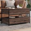 vidaXL Coffee Table Brown Oak 85x50x50 cm Engineered Wood and Metal