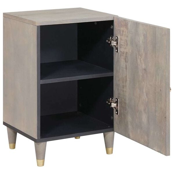 vidaXL Bathroom Cabinet Grey 38 x 33 x 58 cm Solid Mango Wood