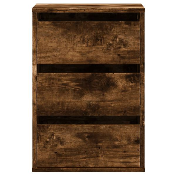 vidaXL Corner Chest of Drawers Smoked Oak 40x41x58 cm Engineered Wood