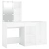 vidaXL LED Dressing Table with Cabinet White Engineered Wood