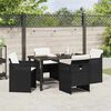 vidaXL Garden Dining Set 5 pcs Black Poly Rattan