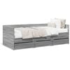 vidaXL Daybed with Drawers without Mattress Grey Sonoma 100x200 cm