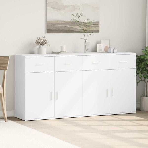 vidaXL Sideboards 2 pcs White 79x38x80 cm Engineered Wood
