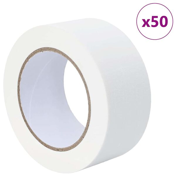 vidaXL Painter Masking Tapes 50 pcs White 50mm x 50m Paper