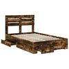 vidaXL Bed Frame with Drawer with Headboard Manual Engineered Wood