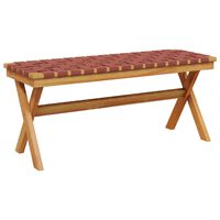 vidaXL Garden Bench Red Solid Wood Acacia and Fabric