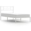vidaXL Metal Bed Frame without Mattress with Headboard White 75x190cm