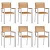 vidaXL GardenDiningSet 7 pcs Brown SolidTeakwood
