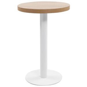 vidaXL Bistro Table | Light Brown, White | MDF, Steel | Compact | Bistro Table