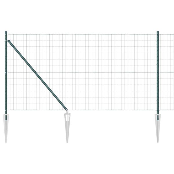 vidaXL Fence with Post Green 1 x 25 m Steel and PVC