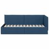 vidaXL Corner Bed Frame with Headboard Blue 100 cm x 200 cm Velvet
