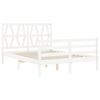 vidaXL Bed Frame without Mattress White Small Double Solid Wood