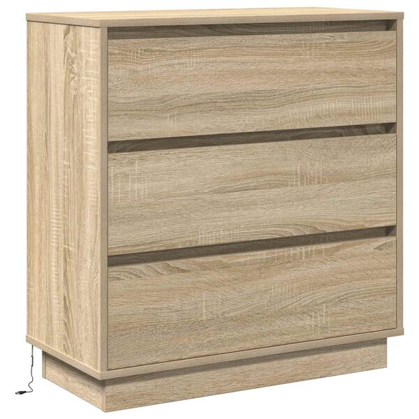 vidaXL Bedside Cabinet Sonoma Oak 71 x 34.5 x 75 cm Engineered wood