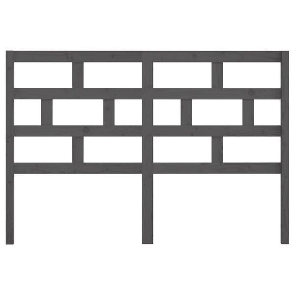 vidaXL Bed Headboard Grey 146x4x100 cm Solid Wood Pine