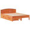 vidaXL Bed Frame without Mattress Wax Brown 160x200 cm Solid Wood Pine