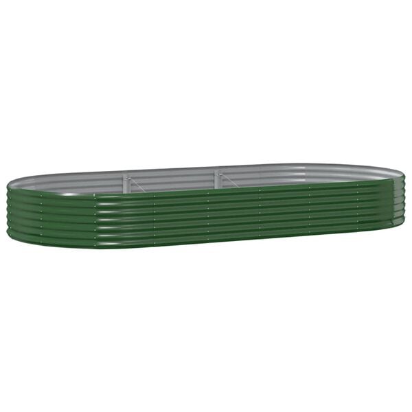 vidaXL Garden Raised Bed Galvanised Steel 296x140x36 cm Green