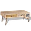 vidaXL Coffee Table with Drawers Solid Mango Wood 105x55x41 cm