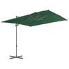 vidaXL Cantilever Garden Parasol with Steel Pole Green 250x250 cm